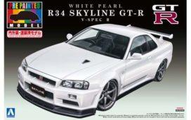 Nissan R34 SKYLINE GT-R V-SPEC 2 valkoinen 1/24